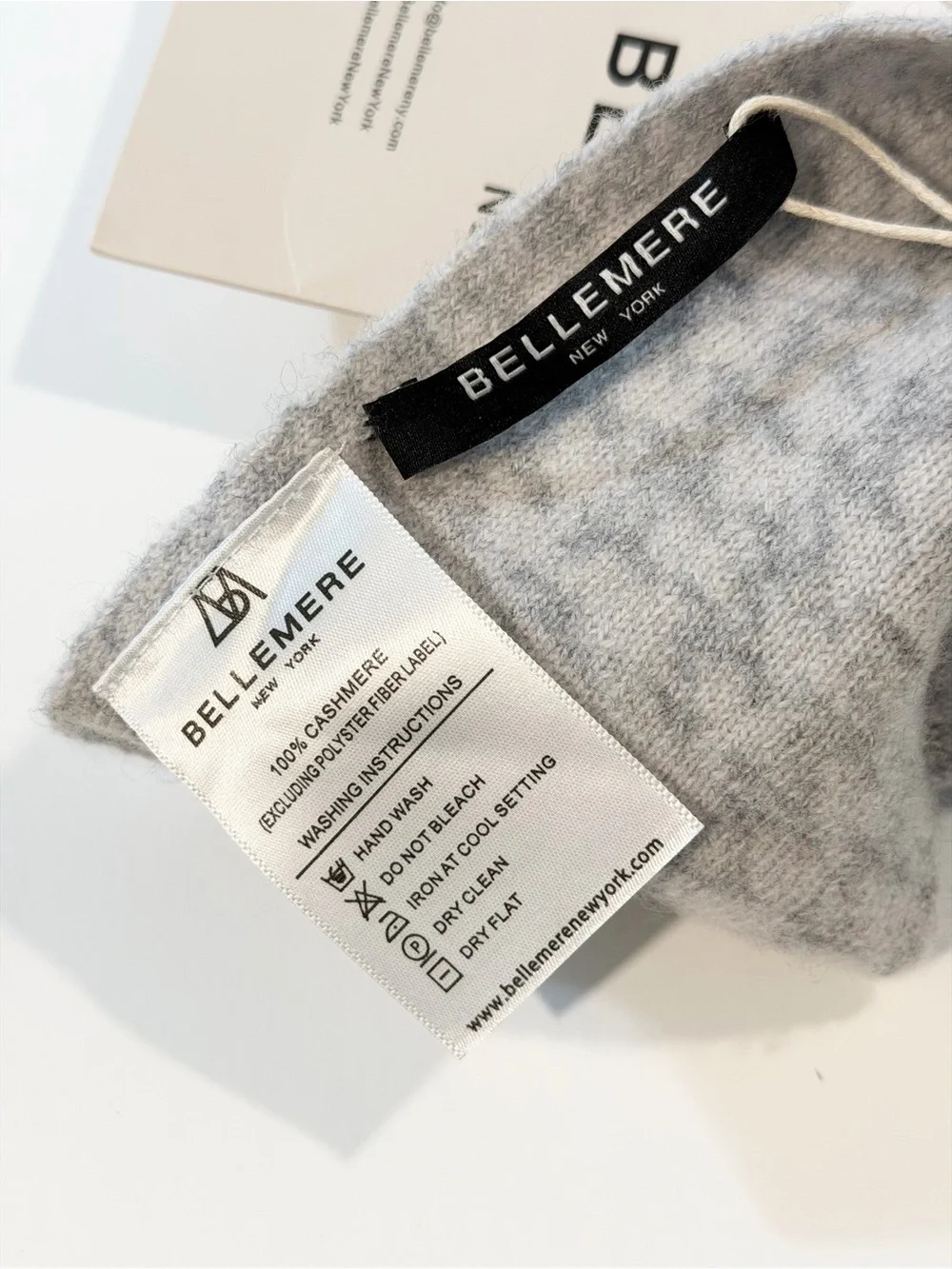 Bellemere Cashmere Knotted Headband Gray Houndstooth Quiet Luxury Loungewear